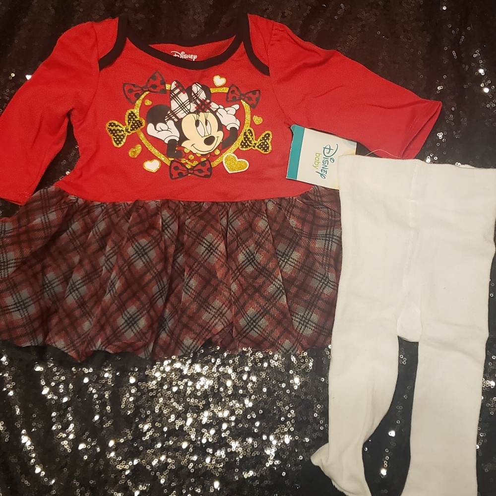 Minnie dress and tights